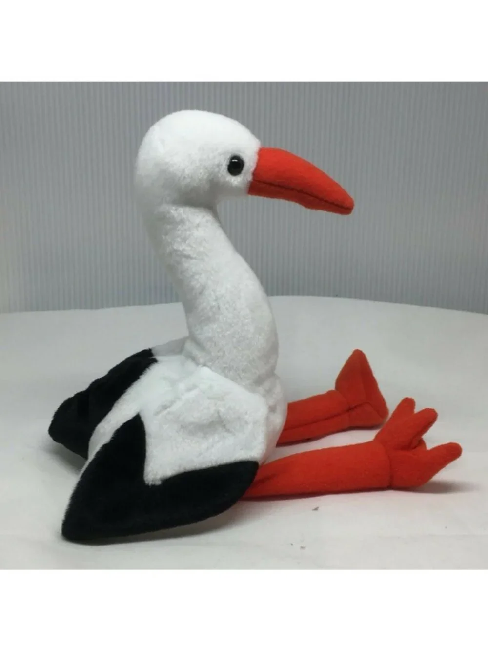 Ty Beanie Baby Stilts Plush Stork 1998 White Black Orange Retired Stuffed Animal